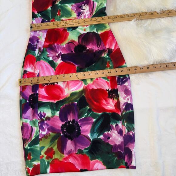 Calvin Klein Floral Sheath Dress Vibrant Romantic Artsy Colorful Feminine 2 Bold - Picture 12 of 13